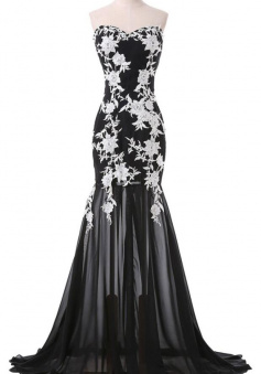 A-line formal long sweetheart evening dresses