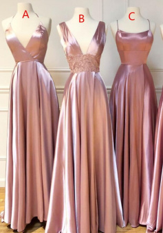 A Line Pink Bridesmaid Dresses for Wedding