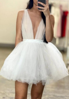 Cute V Neck Short Homecoming Dress Evening Dress