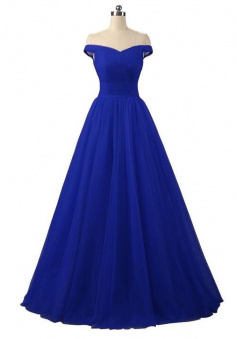 A Line Ball Gown Tulle Prom Dresses Formal Evening Dress