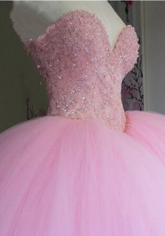 Pretty Formal Pink Tulle Quinceanera Dress