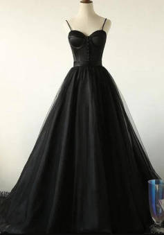 Mermaid Black Long Black Evening Prom Dress