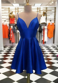 Simple Short Royal BlueHomecoming Dresses