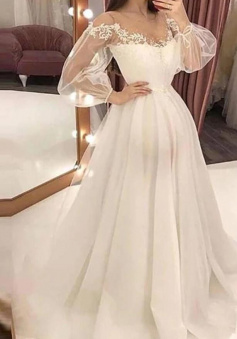 Sexy long lace prom dresses with long sleeves