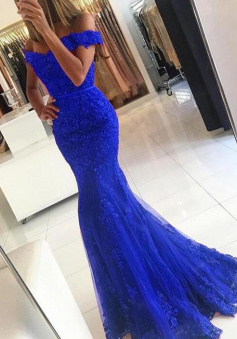 Stunning Off The Shoulder Mermaid Lace Evening Dress
