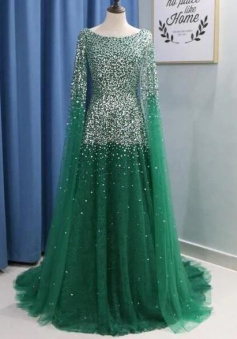 LUXURY ARABIC EVENING DRESSES WITH BEADING