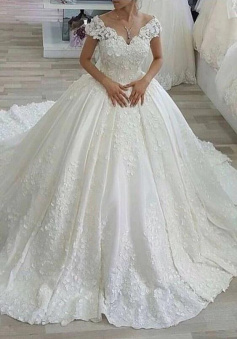 Mermaid Luxury Scoop Neck Lace Wedding dress