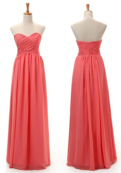 New Arrival A-line Sweetheart Floor-length Chiffon Bridesmaid Dresses CHDT100052