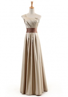 Fashion A-LineOne-Shoulder Floor-length Satin Bridesmaid Dresses SADT100097