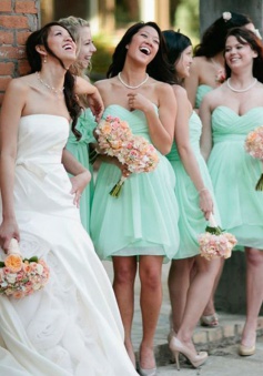 Hot Selling Short Sweetheart Chiffon Ruched Mint Bridesmaid Dress