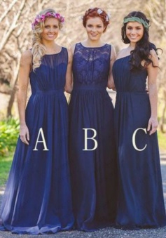 Hot-selling A-line Scoop/One-shoulder Chiffon Bridesmaid Dress