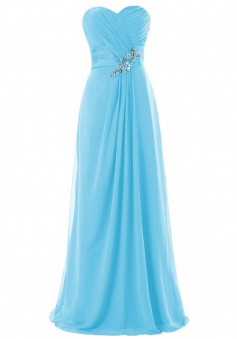 Elegant A-line Sweetheart Ruched Floor-length Chiffon Beading Bridesmaid Dress