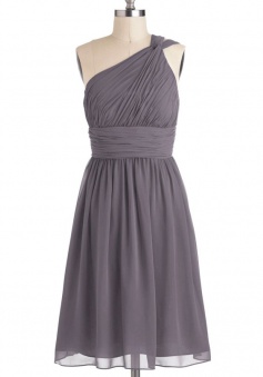 Simple Dress A-line One-shoulder Elegant Chiffon Bridesmaid Dresses, Wedding Reception Dresses CHPD-7131