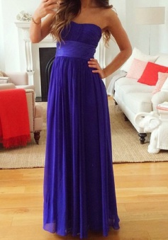 Elegant A-line Sweetheart Floor Length Chiffon Bridesmaid Dress