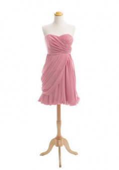 Hot-selling Sweetheart Short Chiffon Bridesmaid Dress Ruched