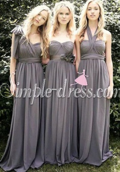 Sweetheart A-line Floor-length Chiffon Bridesmaid Dress