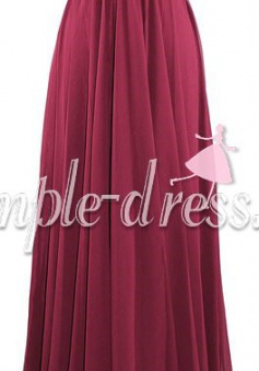 Elegant Strapless Long Chiffon Cheap Bridesmaid Dress