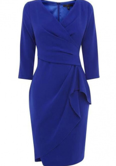 A Line Royal Blue Satin Homecoming Dress