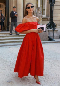 Off Shoulder long Stain Prom Dresses