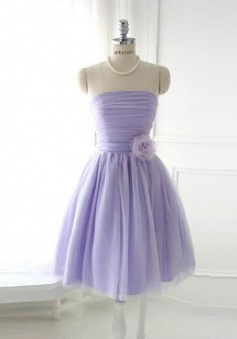 A line short lilac prom dresses