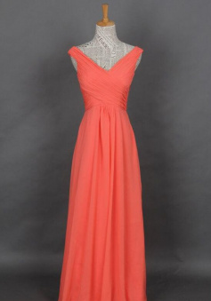 A line chiffon long bridesmaid dresses