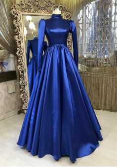 Simple high neck royal blue 2022 prom dresses