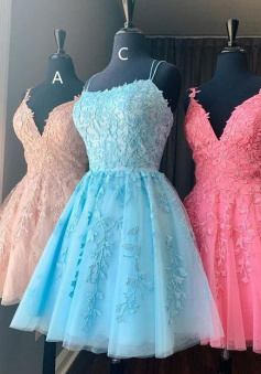 Spaghetti Strap cheap graduation dresses short prom dresses 2023