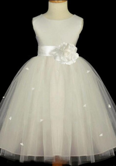 Cute Ivory Soft Tulle Flower Girl Dresses