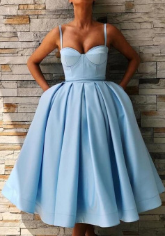 Vintage Blue Short Prom Dress Homecoming Dress