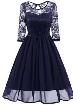 Vintage Short Lace Prom Dress with Sleeves