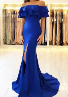 Off-the-Shoulder Long Formal Evening Dresses