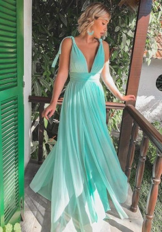 Simple A-line Chiffon Long Prom Dress