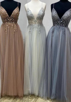 Floor Length Tulle Evening Gown For High School Prom