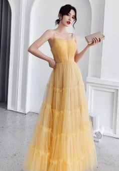 New Style Yellow Banquet Evening Dress