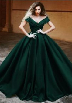Vintage off the shoulder ball gown prom dresses