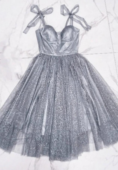 A-line Short Sparkly Sweetheart Corset Dress