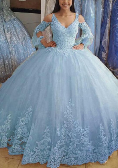 Vintage blue lace party dress for sweet 15