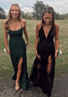 Simple Dark Green Long Prom Dress