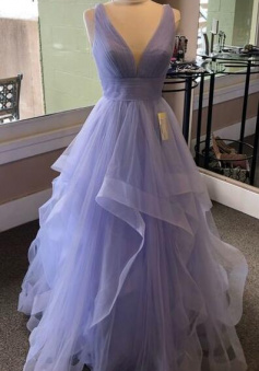 A Line New Style Tulle Prom Dress Long