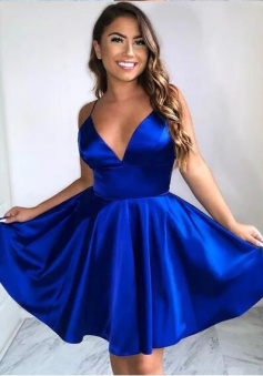 Royal Blue Short Prom Dress For Girls