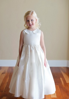 Hot Sale A-line Scoop Ankle-Length Satin Flowergirl Dresses SAFGD-60450