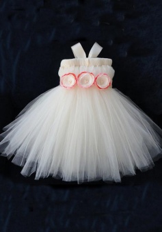 Lovely Ball Gown Zipper-up Tulle Short Flower Girl Dress TUFGD-8117