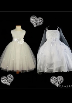 Simple Fashion A-line Scoop Sleeveless Tulle Flower girl Dress with Handmade Flower TUFGD-70922