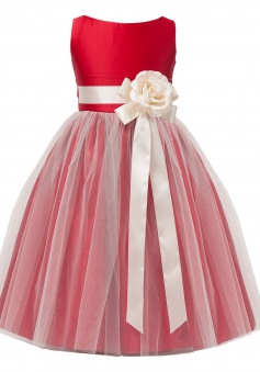 Sweet Kids Little Girls' Vintage Style Satin and Tulle Flower Girl Pageant Dress FGD-81303