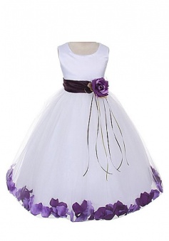 Satin Bodice Communion Flower Girl Pageant Petal Dress FGD-81304