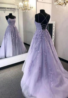 Vintage Mermaid Purple Backless Lace Prom Dresses