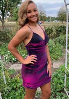 Spaghetti Straps Purple Velvet Short Homecoming Dress