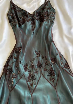 Modest Sheath Spaghetti Straps Chiffon Prom Dresses Evening Gown         