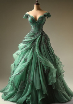 Green Ball Gown Sweet 16 Dresses Evening Dress    