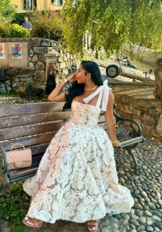 A Line White Prom Dress, Evening Party Dress For Women   